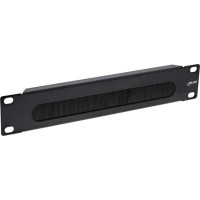 Plaque d'entrée de câble inline® 10 "avec pinceau, 1U, RAL 9005 noir