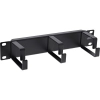 Panneau de gestion des câbles en ligne 10 ", 3 supports, Ral9005, noir