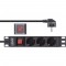 Inline® 10 "PDU, douille de protection à 3 ports, avec commutateur, 2m, noir