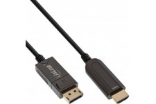 INLINE® DisplayPort à HDMI AOC Converter Cable, 4K / 60Hz, noir, 15m