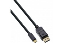 Câble d'affichage USB INLINE®, mâle USB Type-C à DisplayPort Male (mode DP ALT), 4k2k, noir, 7,5 m