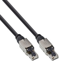 Câble de patch Inline®, U / UTP, cat.6a, sans halogène, cuivre AWG23, noir, 50m