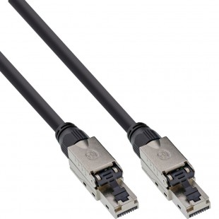 Câble de patch Inline®, U / UTP, cat.6a, sans halogène, cuivre AWG23, noir, 50m