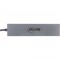 HUB INLINE® USB 3.2 Gen.2, USB Type-C à 4 Port Type-C (1 Port Port jusqu'à 100W), OTG, boîtier en aluminium, gris, sans unité d'