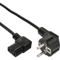 25pcs. Bulk-Pack Inline® Power Cable Type F allemand Angled C13 Black à angle droit 3M