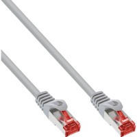 100pcs. Bulk-Pack Inline® Patch Cable S / FTP PIMF CAT.6 250 MHz Gris libre halogène en cuivre 0,5 m