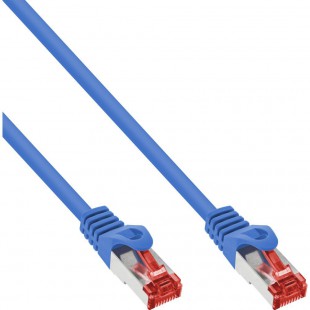 100pcs. Bulk-Pack Inline® Patch Cable S / FTP PIMF Cat.6 250 MHz PVC Copper Blue 0,5 m