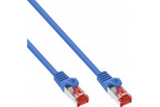 100pcs. Bulk-Pack Inline® Patch Cable S / FTP PIMF Cat.6 250 MHz PVC Copper Blue 0,5 m