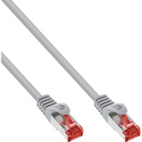 50pcs. Bulk-Pack Inline® Patch Cable, S / FTP (PIMF), Cat.6, 250 MHz, PVC, CCA, Gray, 1,5 m