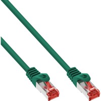 100pcs. Bulk-Pack Inline® Patch Cable S / FTP PIMF Cat.6 250 MHz PVC Copper Green 0,5 m