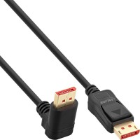 Câble INLINE® DisplayPort 1.4, 8k4k, angle vers le haut, noir / or, 5m
