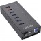INLINE® USB 3.2 Gen.1 7 Port Hub Aluminium Case avec 2,5A Alimentation noire