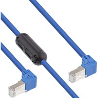 Câble de patch Inline® Deux côté baisse angulaire, S / FTP (PIMF), cat.6, 250 MHz, PVC, cuivre, bleu, 1,6 m