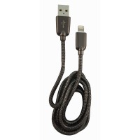 LC-Power LC-C-USB-Lightning-1M-6 (MFI) USB A à Cable Lightning, Metal Black, 1M