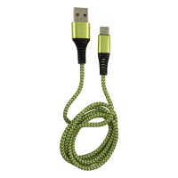 LC-Power LC-C-USB-Type-C-1M-7 USB A TO USB Type-C Cable, vert / gris, 1M
