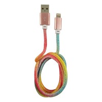 LC-Power LC-C-USB-Lightning-1M-3 (MFI) USB A TO Lightning Cable, Rainbow Glitter, 1M