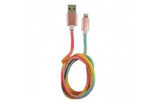 LC-Power LC-C-USB-Lightning-1M-3 (MFI) USB A TO Lightning Cable, Rainbow Glitter, 1M