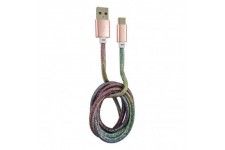LC-Power LC-C-USB-Type-C-1M-4 USB A TO USB Type-C Cable, Disco Glitter, 1M