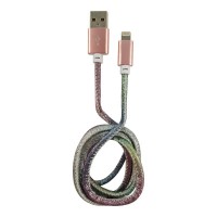 LC-Power LC-C-USB-Lightning-1M-4 (MFI) USB A TO Lightning Cable, Disco Glitter, 1M