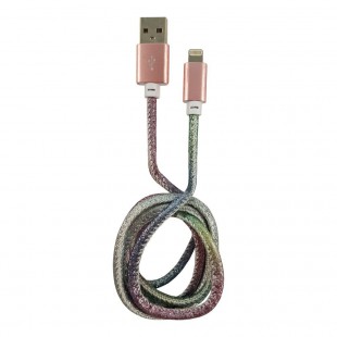 LC-Power LC-C-USB-Lightning-1M-4 (MFI) USB A TO Lightning Cable, Disco Glitter, 1M