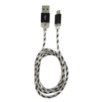 LC-Power LC-C-USB-MICRO-1M-8 USB A à Micro USB Cable, noir / argent illuminé, 1M