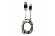 LC-Power LC-C-USB-Type-C-1M-8 USB A TO USB Type-C Cable, noir / argent illuminé, 1M