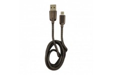 LC-Power LC-C-USB-MICRO-1M-6 USB A à Micro USB Cable, Black en métal, 1M