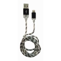 LC-Power LC-C-USB-Lightning-1M-8 (MFI) USB A TO Lightning Cable, noir / argent, 1M