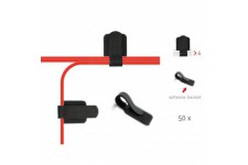 Mur étiqueté-the-cable, LTC Pro 3110, supports de câbles à crochet et à boucle auto-adhésifs, 50 pcs noirs