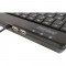 Clavier, mini, périxx periboard-505h plus nous, USB, noir, avec opt. Trackball et hub USB, US-Layout