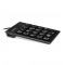 Périxx péripad-202 h, coussinet numérique USB avec hub à 2 ports, noir