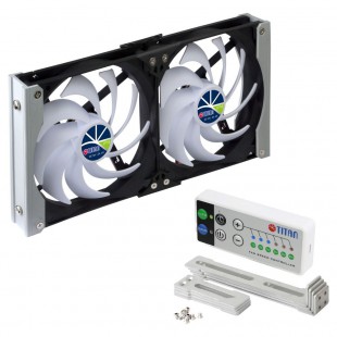 Titan TTC-SC20 (C) + Dual Fridge Fan 140x25mm IP55, Mode Timer, avec redresseur intégré