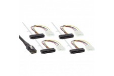 Inline® SAS Cable Mini SAS SFF-8087 à 4x SAS SFF-8482 + Power 0,5 m