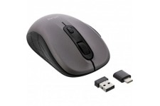 Inline® Mouse 3-en-1, Bluetooth + 2x 2,4 GHz, 5 boutons, optique, gris / noir