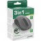 Inline® Mouse 3-en-1, Bluetooth + 2x 2,4 GHz, 5 boutons, optique, gris / noir