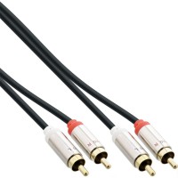 Câble audio Slim Inline® 2x RCA M / M, stéréo, 1M