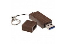 INLINE® USB 3.0 Flash Drive 128 Go, Woodline Walnut, avec Keychain