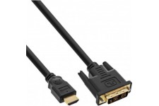 30pcs. Pack en vrac Inline® HDMI-DVI Câble, contacts plaqués or, mâle HDMI à DVI 18 + 1 mâle, 2M