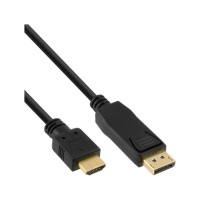 30pcs Bulk-Pack Inline® DisplayPort To HDMI Câble convertisseur, noir, 2M