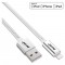 Câble USB Lightning Inline® pour iPad iPhone iPod Silver 1M MFI certifié