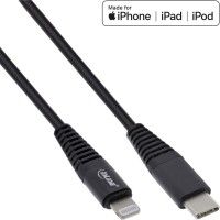 Câble Lightning USB-C Inline®, pour iPad, iPhone, iPod, noir / aluminium, 1M MFI certifié