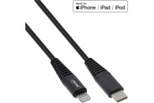 Câble Lightning USB-C Inline®, pour iPad, iPhone, iPod, noir / aluminium, 1M MFI certifié