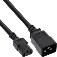 Câble adaptateur d'alimentation Inline®, IEC-60320 C20 à C13, 3x1,5 mm², max. 10a, noir, 0,5m