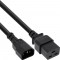 Câble adaptateur d'alimentation Inline®, IEC-60320 C14 à C19, 3x1,5 mm², max. 10a, noir, 0,5m