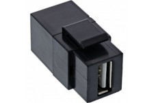 Module Snap-in USB 2.0 Inline®, Logement noir incliné, USB-A F / F, angulaire