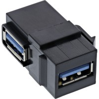 Module Snap-in USB 3.0 Inline®, USB-A F / F, encliné à angle 90 °, Black