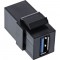 Module Snap-in USB 3.0 Inline®, USB-A F / F, encliné à angle 90 °, Black