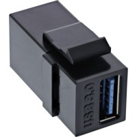 Module Snap-in USB 3.0 Inline®, USB-A F / F, Housing noir