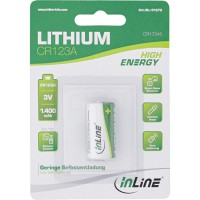 Batterie en ligne au lithium à haute énergie, batterie photo, CR123A, 3V 1400mAh, blister 1pcs