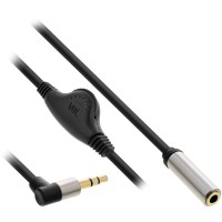 Câble audio Slim Inline® 3,5 mm M incliné à F, avec contrôle de volume 0,25 m